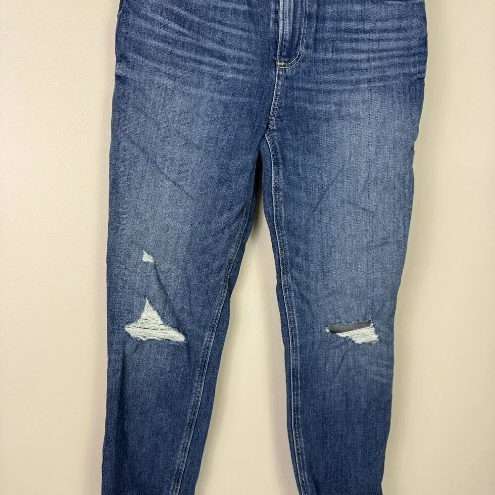 Anthropolgie Paige Cropped Jean Women Blue Sarah Classic Slim High Rise Size 25 - Picture 5 of 11